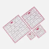 Набор линеек для квилтинга и пэчворка 30&times;30/25&times;25/15&times;15/10&times;10 см, s=3 мм