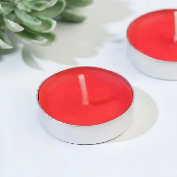 Набор свечей чайных ароматических, 6 шт, клубника, 8 марта Набор свечей чайных ароматических, 6 шт, клубника, 8 марта