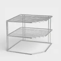 Подставка для посуды, 2 яруса, 25&times;25&times;20 см, хром