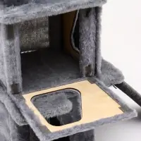 Домик для кошек с когтеточкой, 33&times;40&times;103 см, квадратный, ковролин, серый