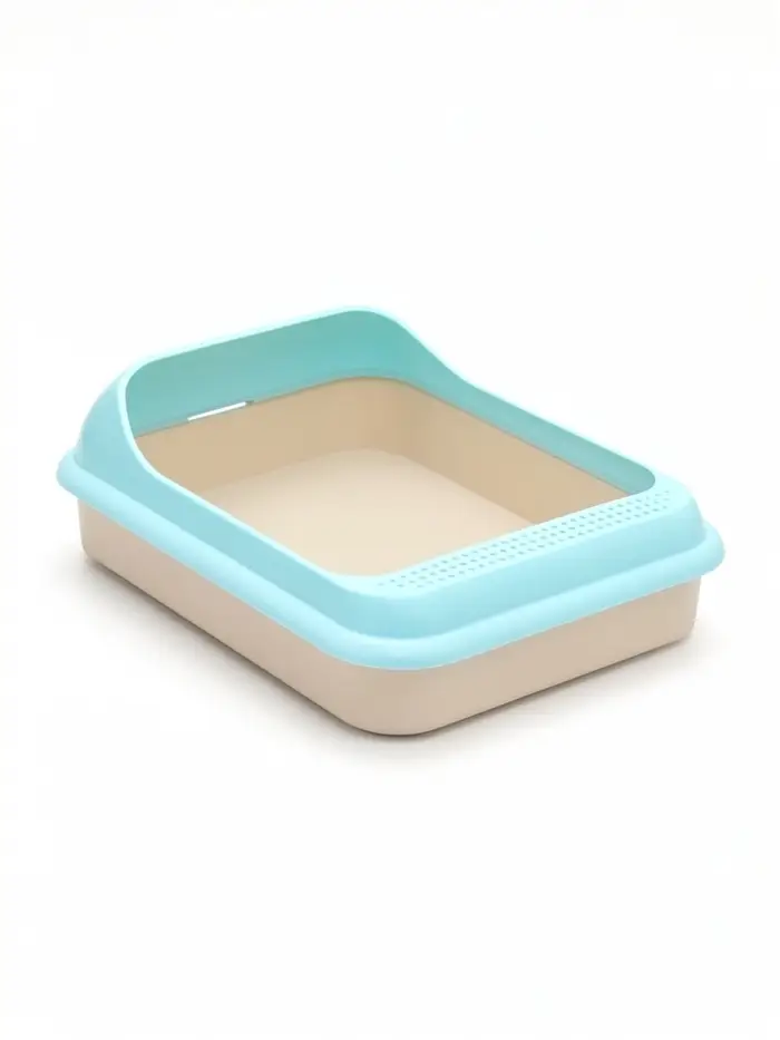 Туалет &laquo;Мур-мяу&raquo; для кошек, 44&times;34&times;10 см, с рамкой, голубой