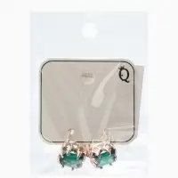 Серьги со стразами &laquo;Эдель&raquo;, ромб, зелёные в розовом золоте