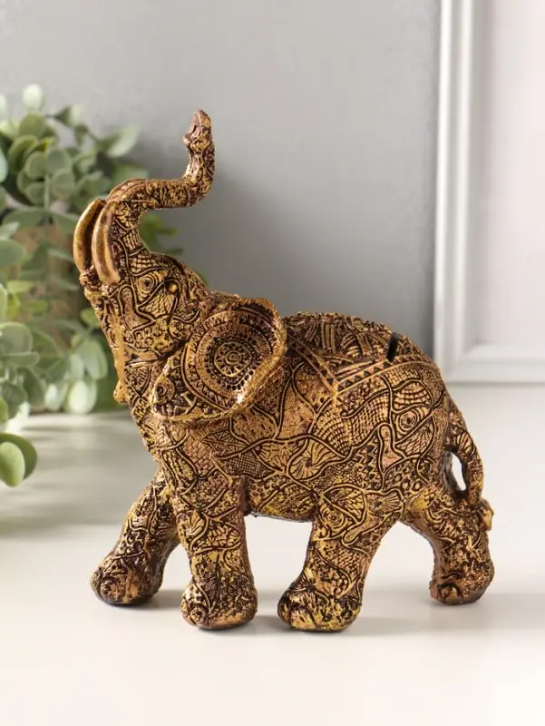 Копилка полистоун "Слон ажурный" 20х17 см