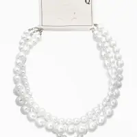 Чокеры из бусин &laquo;Сияние жемчуга&raquo;, 3 шт. бусины №14.10, 8, L=43 см, белый в серебре
