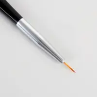 Кисть для наращивания и дизайна ногтей, двусторонняя, полуовал/точечная, 18.5 см, d=0.7 см, чёрная