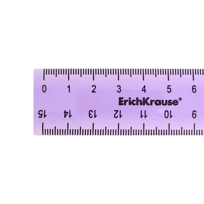 Линейка 15 см ErichKrause Standard, микс из 2-х цветов