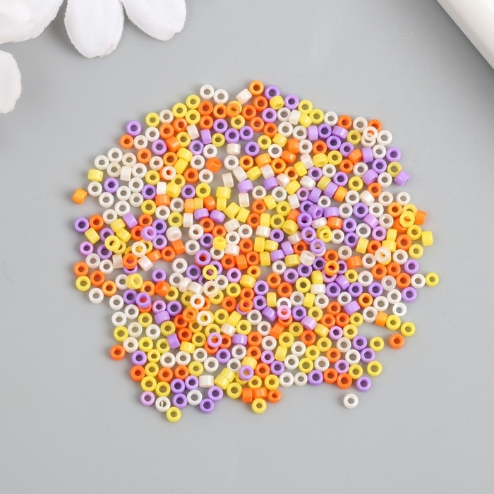 Бисер стекло  9/0  Бисер стекло  9/0 "Цилиндры. Меланж. Закат" глянец 450 гр