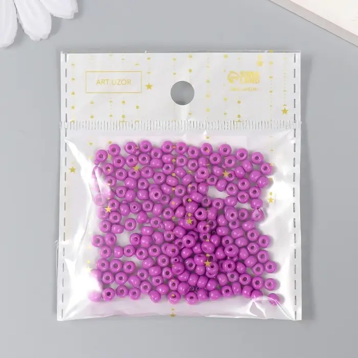 Бисер стекло 6/0  Бисер стекло 6/0 "Пурпурный" 15 гр