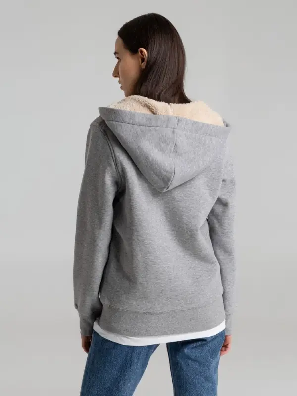 Толстовка унисекс на молнии Sherpa 280, серый меланж, размер XS Толстовка унисекс на молнии Sherpa 280, серый меланж, размер XS