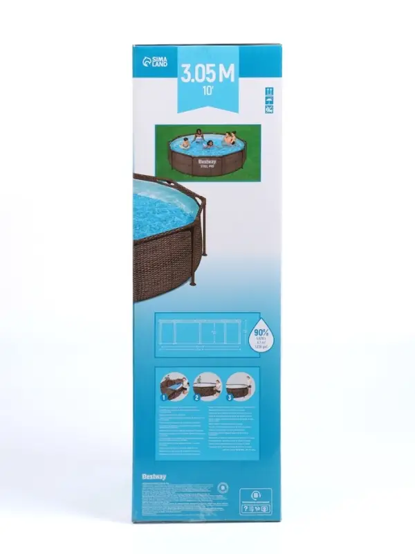Бассейн каркасный Steel Pro, 305&times;76 см, с фильтр-насосом, круглый, 561JF Bestway