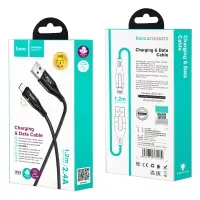 *Кабель U93 USB на Lightning 1M 2.4А светящийся HOCO черный