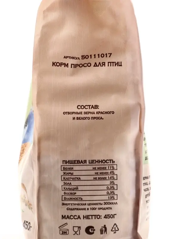 Корм Triol для птиц, просо, 450 г