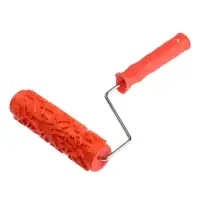 Валик декоративный ТУНДРА, резиновый, &laquo;розы&raquo;, рукоятка d=6 мм, 180 мм