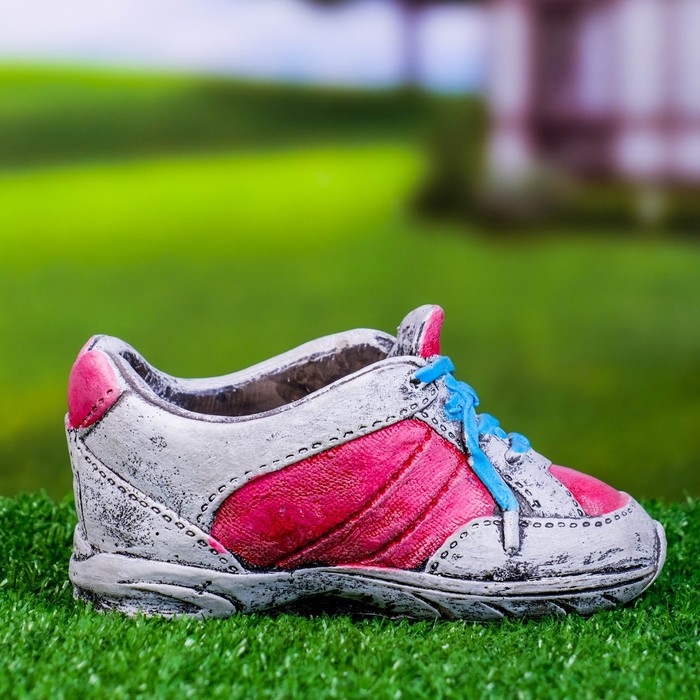 Горшок Горшок "Кроссовок" красно-белое, 16,4*8*10см