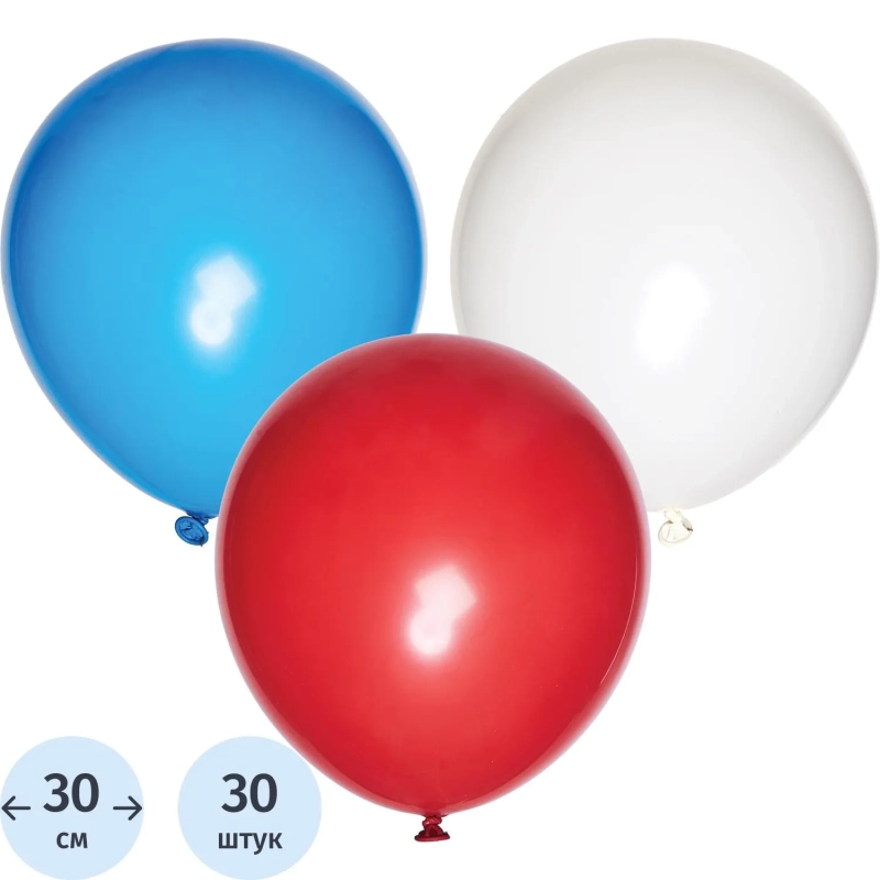 Набор шаров Пастель Триколор 30шт шар латекс M 12/30см