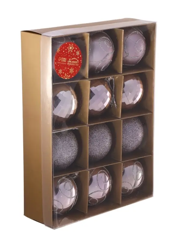 Ёлочные игрушки &laquo;Глория&raquo;, шары новогодние, d=6 см, набор 12 шт.