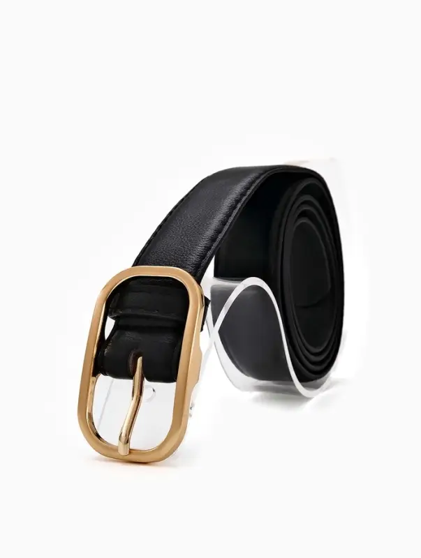 Ремень женский, 110&times;3 см, классическая пряжка металл, чёрный