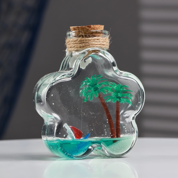Сувенир в бутылке звезда Сувенир в бутылке звезда "Пальмы" 11*9*3см, микс