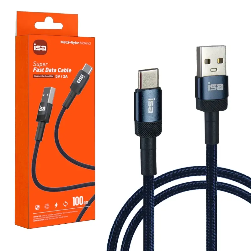 Кабель BX-3 USB на Type-C 1m 2A ISA синий Кабель BX-3 USB на Type-C 1m 2A ISA синий
