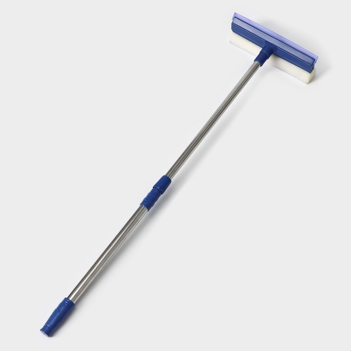 Щётка для окон Доляна, телескопическая стальная ручка 46(76) см, сгон 20 см, насадка поролон 20×8 см