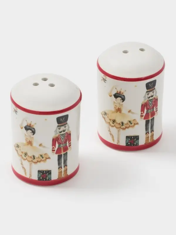 Набор для специй новогодний Доляна «Щелкунчик», 2 предмета: солонка, перечница 50 мл, 4.5×6.5, доломит, белый Набор для специй новогодний Доляна «Щелкунчик», 2 предмета: солонка, перечница 50 мл, 4.5×6.5, доломит, белый