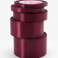 Атласная лента, набор 5 шт., 6/10/20/40/50 мм, 23&plusmn;1 м, бордовая №165