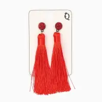 Серьги &laquo;Кисти&raquo;, гармония, красные, L кисти 8.5 см