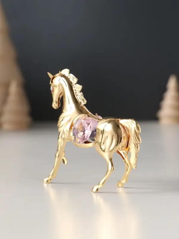 Сувенир Лошадка маленькая с 2-мя розовыми хрусталиками, 7х2х6 см. Сувенир Лошадка маленькая с 2-мя розовыми хрусталиками, 7х2х6 см.