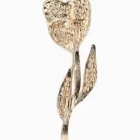 Брошь &laquo;Цветок&raquo; тюльпан, стразы, цвет розово-зелёный в золоте