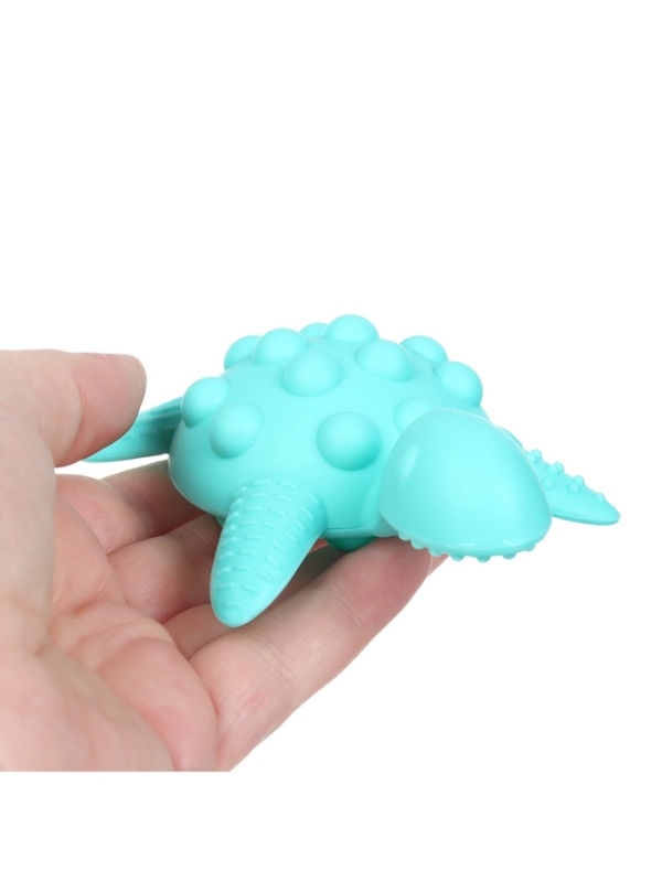 Прорезыватель силиконовый для зубов с погремушкой Крошка Я «Черепаха», бирюзовый Прорезыватель силиконовый для зубов с погремушкой Крошка Я «Черепаха», бирюзовый