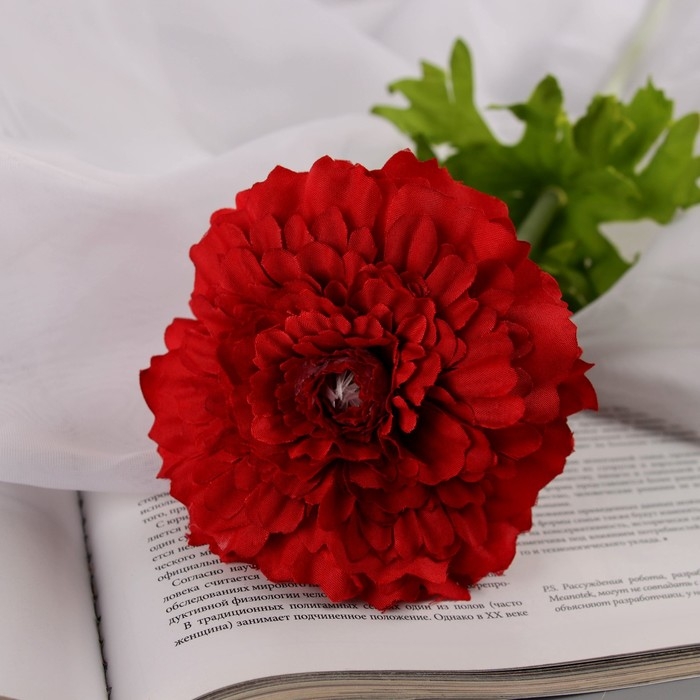 Цветы искусственные  Цветы искусственные "Хризантема люкс" d-9 см, 50 см, красный