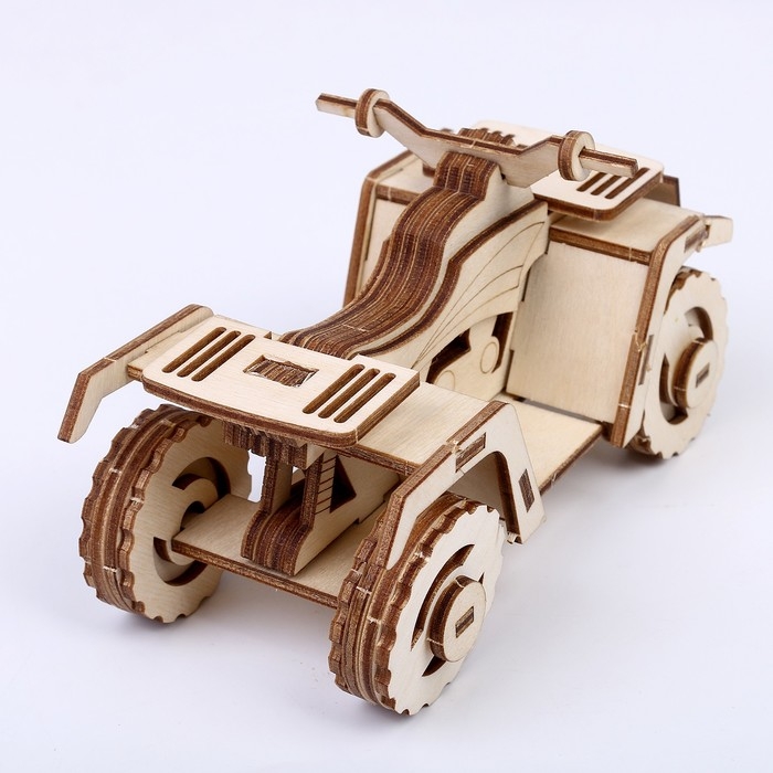 Конструктор из дерева «Квадроцикл», 14х7,7х8,3 см, в комплекте краски, кисточка и наждачная бумага Конструктор из дерева «Квадроцикл», 14х7,7х8,3 см, в комплекте краски, кисточка и наждачная бумага