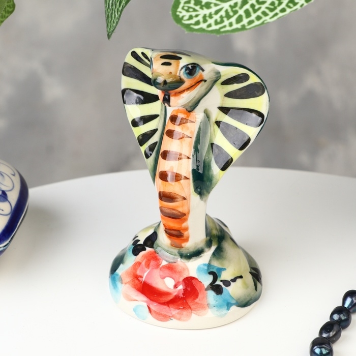 Сувенир Сувенир "Кобра", большая, гжель, цвет, 11х7 см