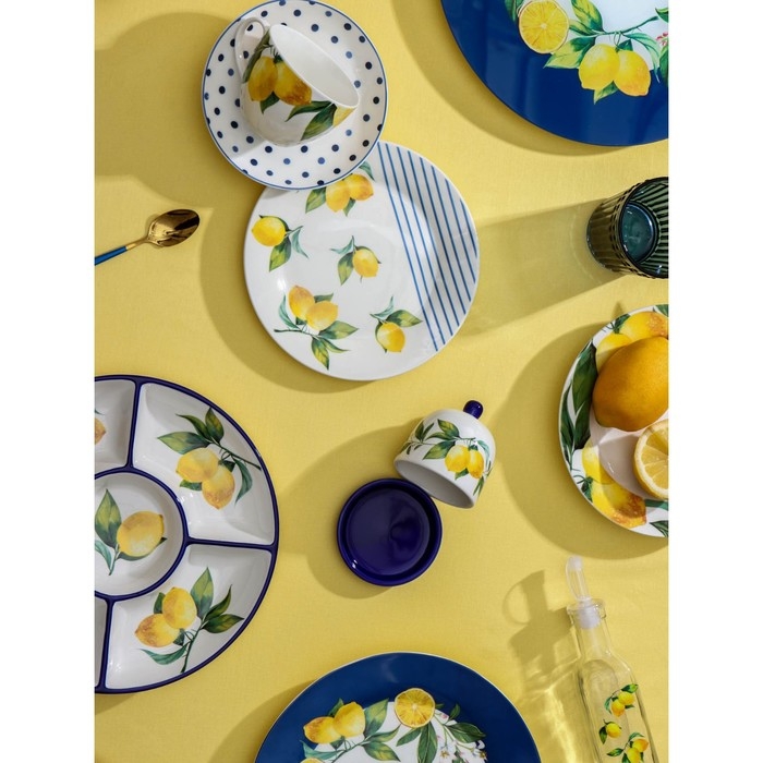 Менажница 5 ячеек Доляна «Лимон», d=26 см, цвет белый Менажница 5 ячеек Доляна «Лимон», d=26 см, цвет белый