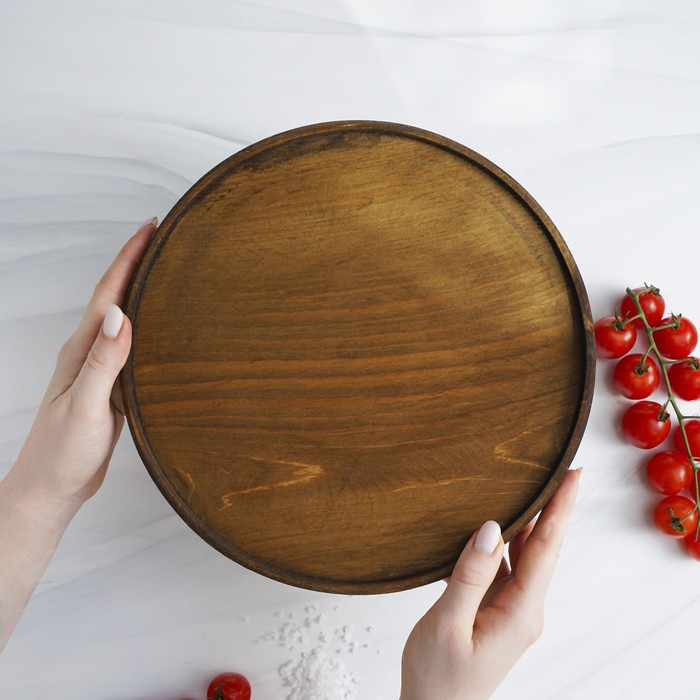 Поднос из натурального кедра Mаgistrо, 25×2,8 см, цвет шоколадный Поднос из натурального кедра Mаgistrо, 25×2,8 см, цвет шоколадный