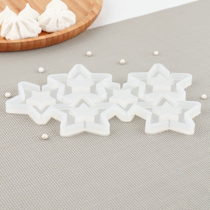 Силиконовый молд для леденцов и шоколада «Звезды», цвет прозрачный Силиконовый молд для леденцов и шоколада «Звезды», цвет прозрачный