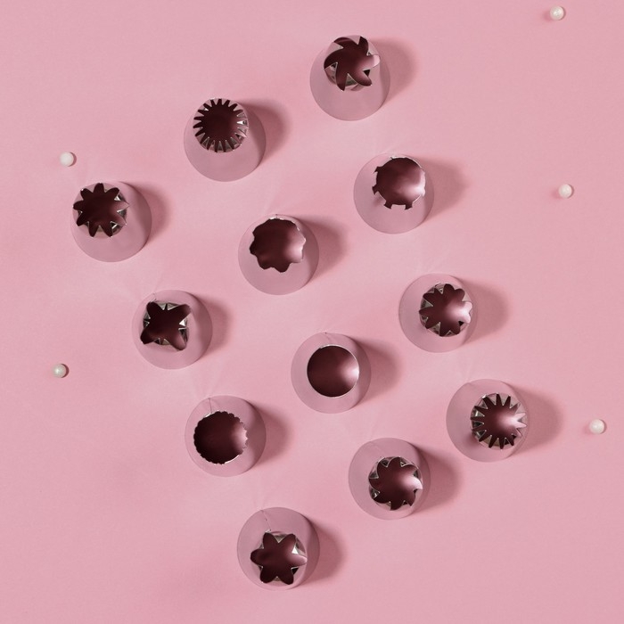 Набор насадок кондитерских Доляна, d=3 см, 12 шт Набор насадок кондитерских Доляна, d=3 см, 12 шт