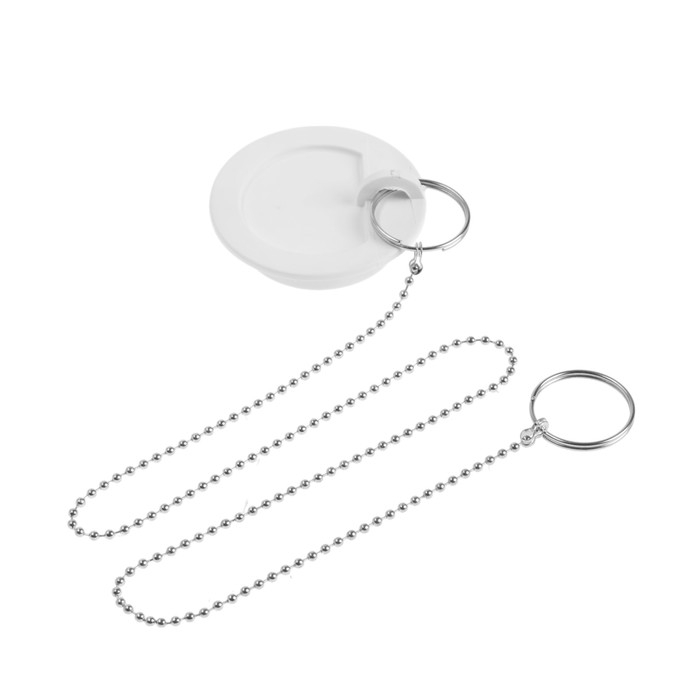 Пробка для ванны Masterprof ИС.110648, d=45 мм, ПВХ, с хромир. цепочкой, белая Пробка для ванны Masterprof ИС.110648, d=45 мм, ПВХ, с хромир. цепочкой, белая