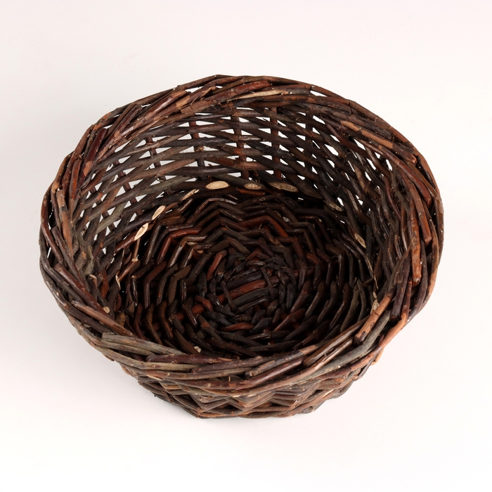 Кашпо плетеное, D23xH9см, коричневый, ива Кашпо плетеное, D23xH9см, коричневый, ива