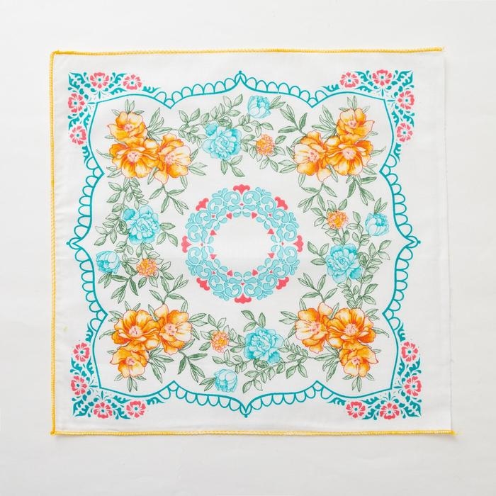 Платки носовые женские Этель  Платки носовые женские Этель "Цветочный узор" 30*30 см, (набор 12 шт), рис. МИКС,100% хлопок