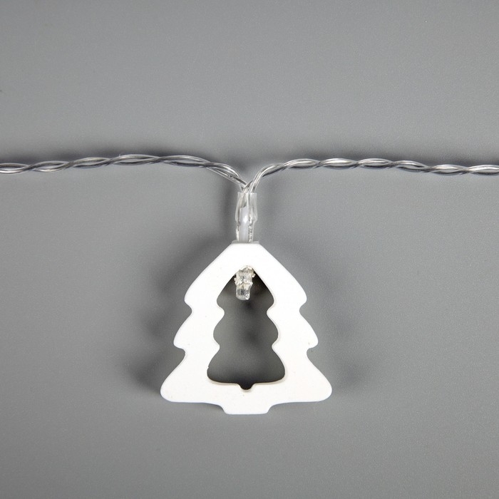 Гирлянда «Нить» 2.5 м с насадками «Ёлочка», IP20, прозрачная нить, 10 LED, батарейки AAх2 (не в комплекте), свечение тёплое белое Гирлянда «Нить» 2.5 м с насадками «Ёлочка», IP20, прозрачная нить, 10 LED, батарейки AAх2 (не в комплекте), свечение тёплое белое