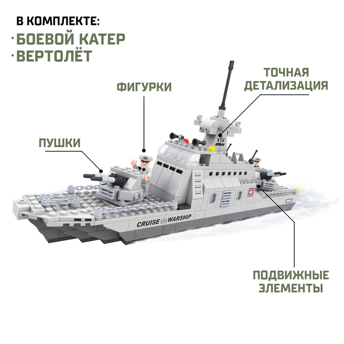 Конструктор «Боевой катер», 402 детали Конструктор «Боевой катер», 402 детали