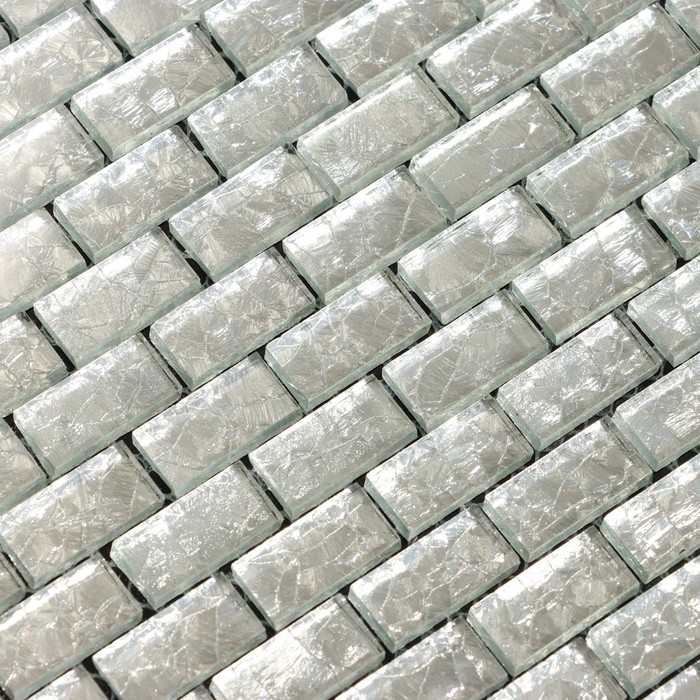 Панель самоклеящаяся 28*28см мозаика кирпич, серебристый Панель самоклеящаяся 28*28см мозаика кирпич, серебристый