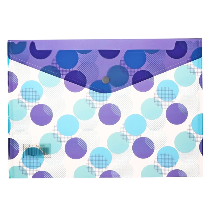 Набор папок-конвертов на кнопке А4, 160 мкр, 12 штук, "Круги"