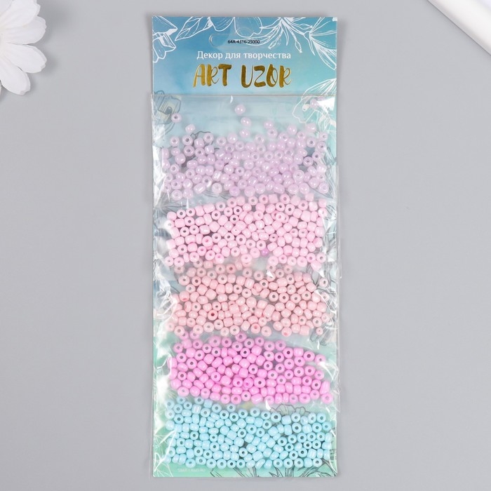 Бисер круглый 6/0  Бисер круглый 6/0 "Сиреневый туман" 5 цветов х 10 гр 20х8х0,7 см