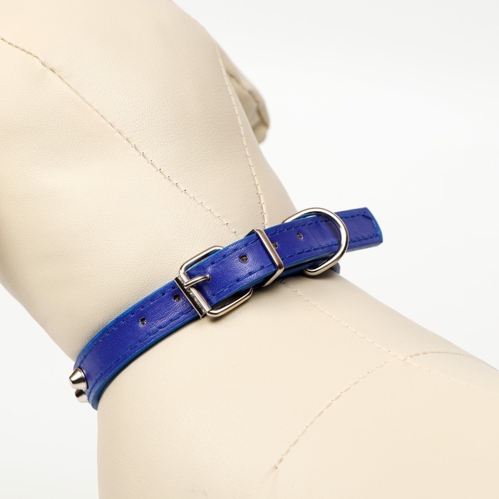 Ошейник с затупленными шипами 38 х 1,5 см, ОШ 26-33, морозостойкий материал PU, голубой Ошейник с затупленными шипами 38 х 1,5 см, ОШ 26-33, морозостойкий материал PU, голубой