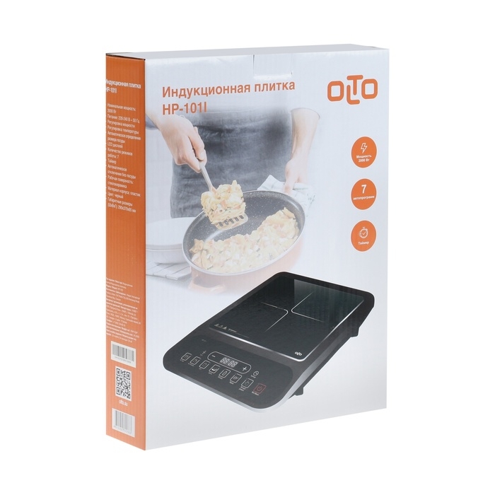 Плитка индукционная OLTO HP-101I, 2000 Вт, 1 конфорка, таймер, чёрная Плитка индукционная OLTO HP-101I, 2000 Вт, 1 конфорка, таймер, чёрная