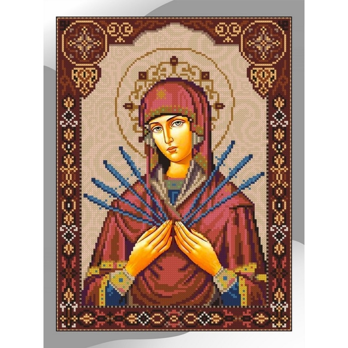 Алмазная мозаика «Семистрельная икона Божией Матери», 30 × 40 см Алмазная мозаика «Семистрельная икона Божией Матери», 30 × 40 см