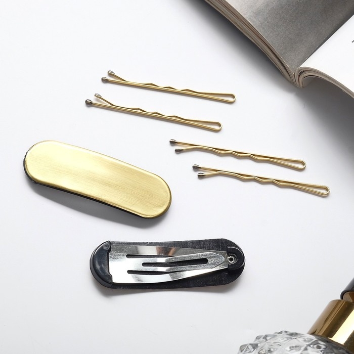 Невидимка для волос  Невидимка для волос "Герти" (набор 10 шт) тигровый, 5 см, золото