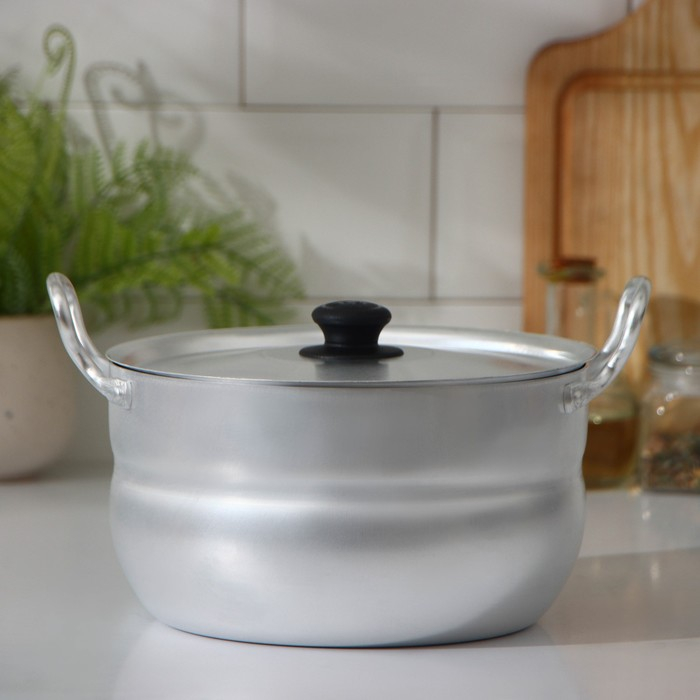 Кастрюля алюминиевая, 3 л, металлическая крышка Кастрюля алюминиевая, 3 л, металлическая крышка